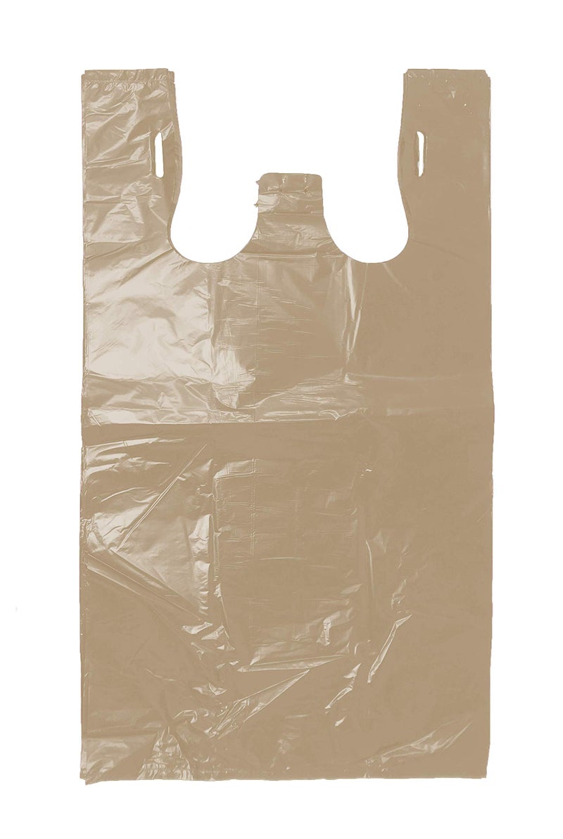 Homerite Grocery Shopping Plastic T-shirt Bags Plain 12" x 7" x 21" (Brown, 150) - Image 3